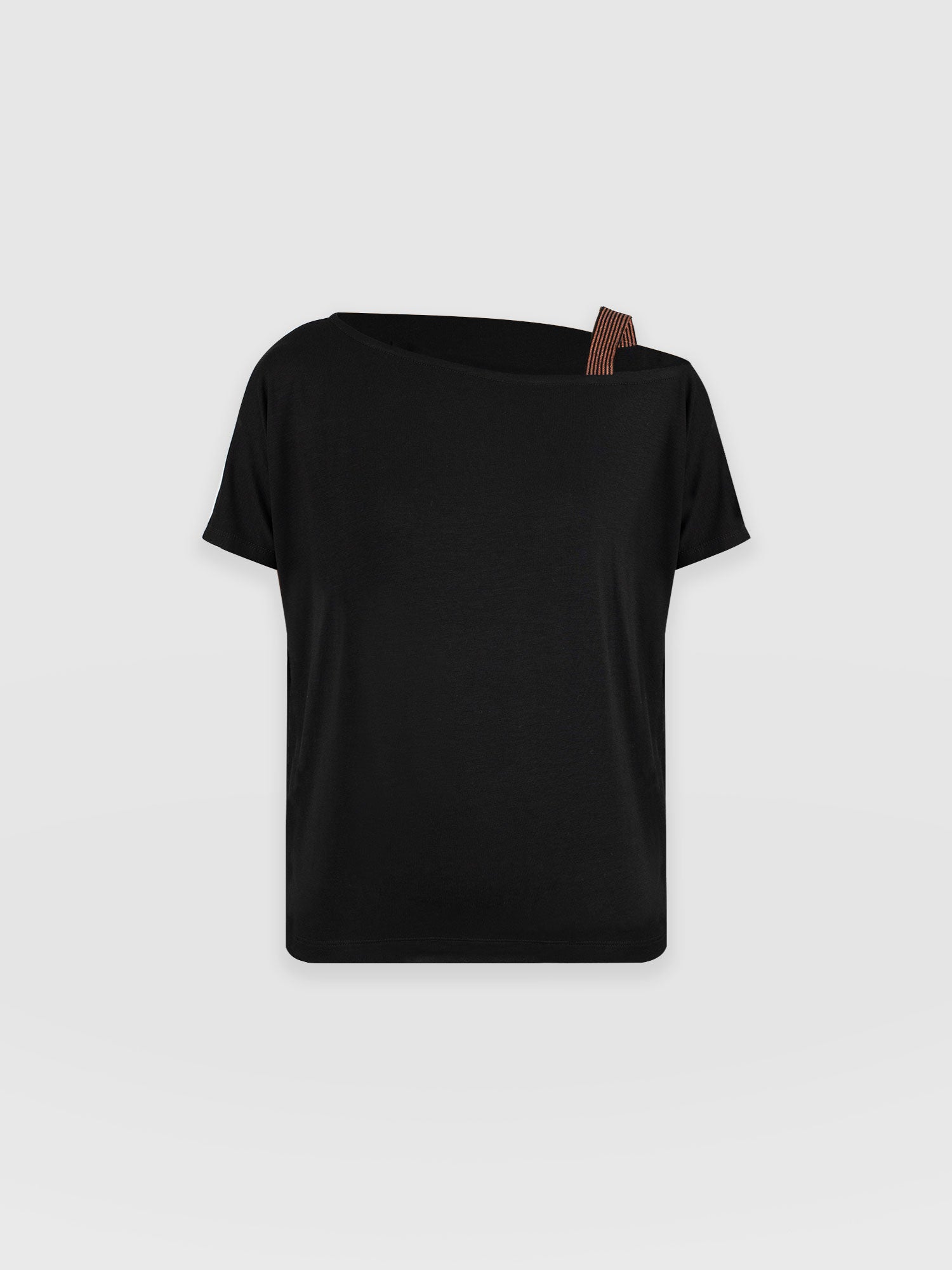 Rita Asymmetric Tee Black - Women's Top | Saint + Sofia® EU
